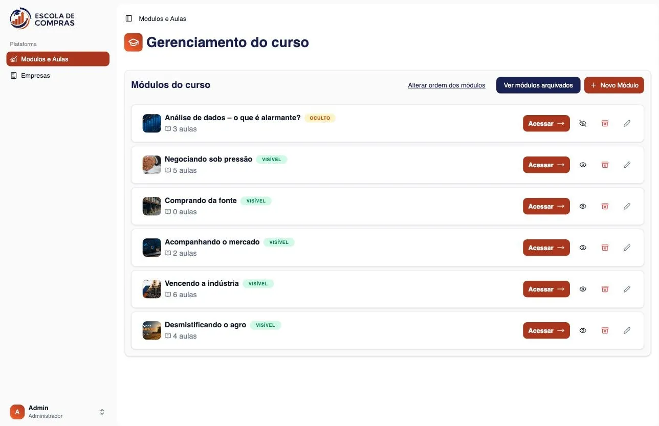 Trilhas e cursos