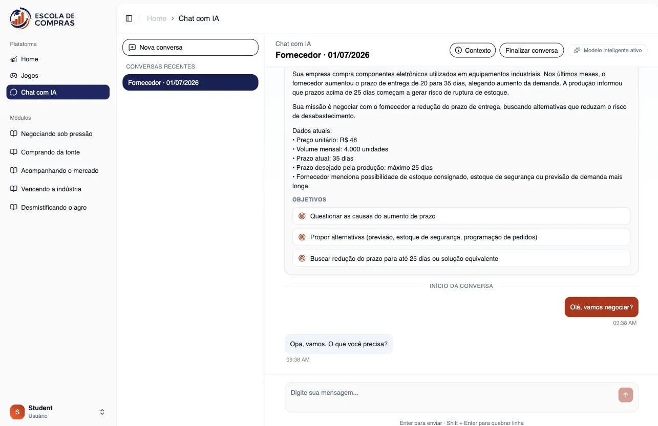 Chat de treinamento