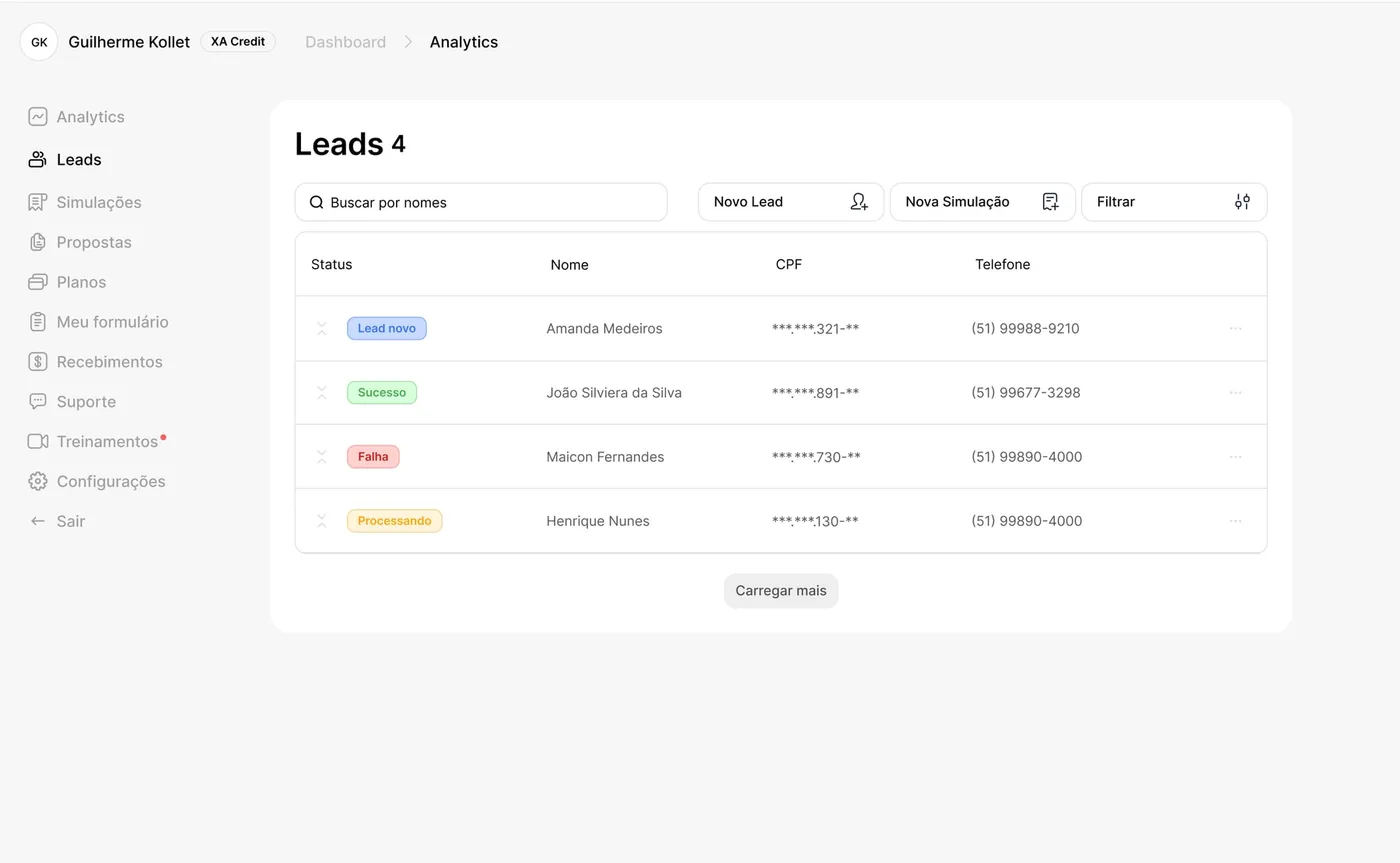 Gestão de leads